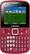 Front Standard. Samsung - Ch@t 220 Mobile Phone (Unlocked) - Red.