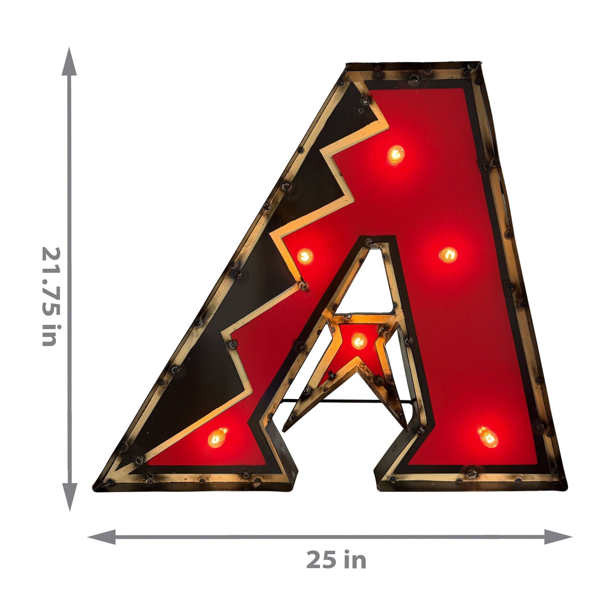 Alt View 2. Imperial - Arizona Diamondbacks Recycled Metal Lighted Logo Sign - Multicolor.