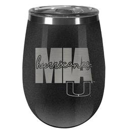Great American Products - Miami Hurricanes 10oz. Onyx Wine Tumbler - Multicolor