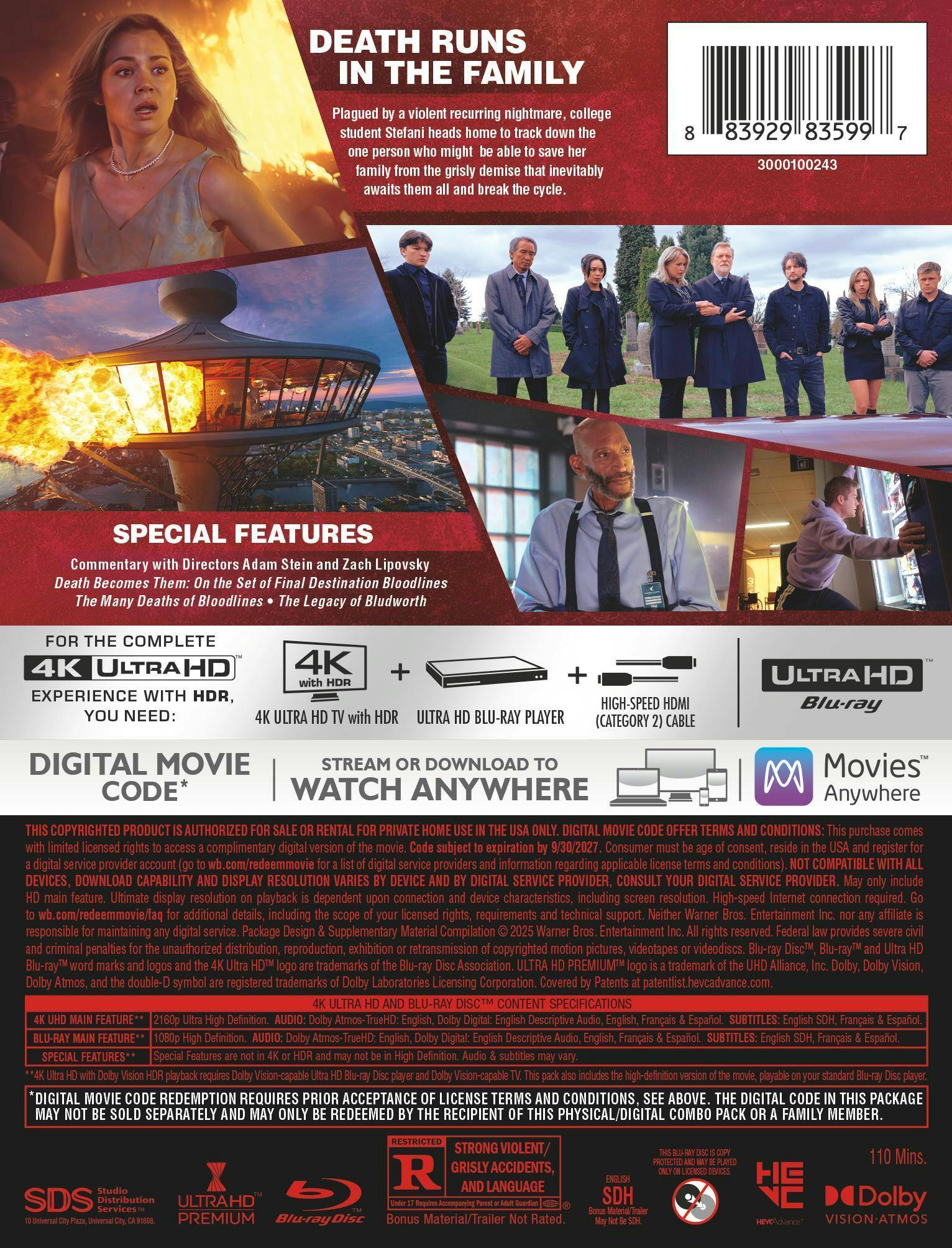 Back. Final Destination Bloodlines (Steelbook)   - 4K Blu-Ray.