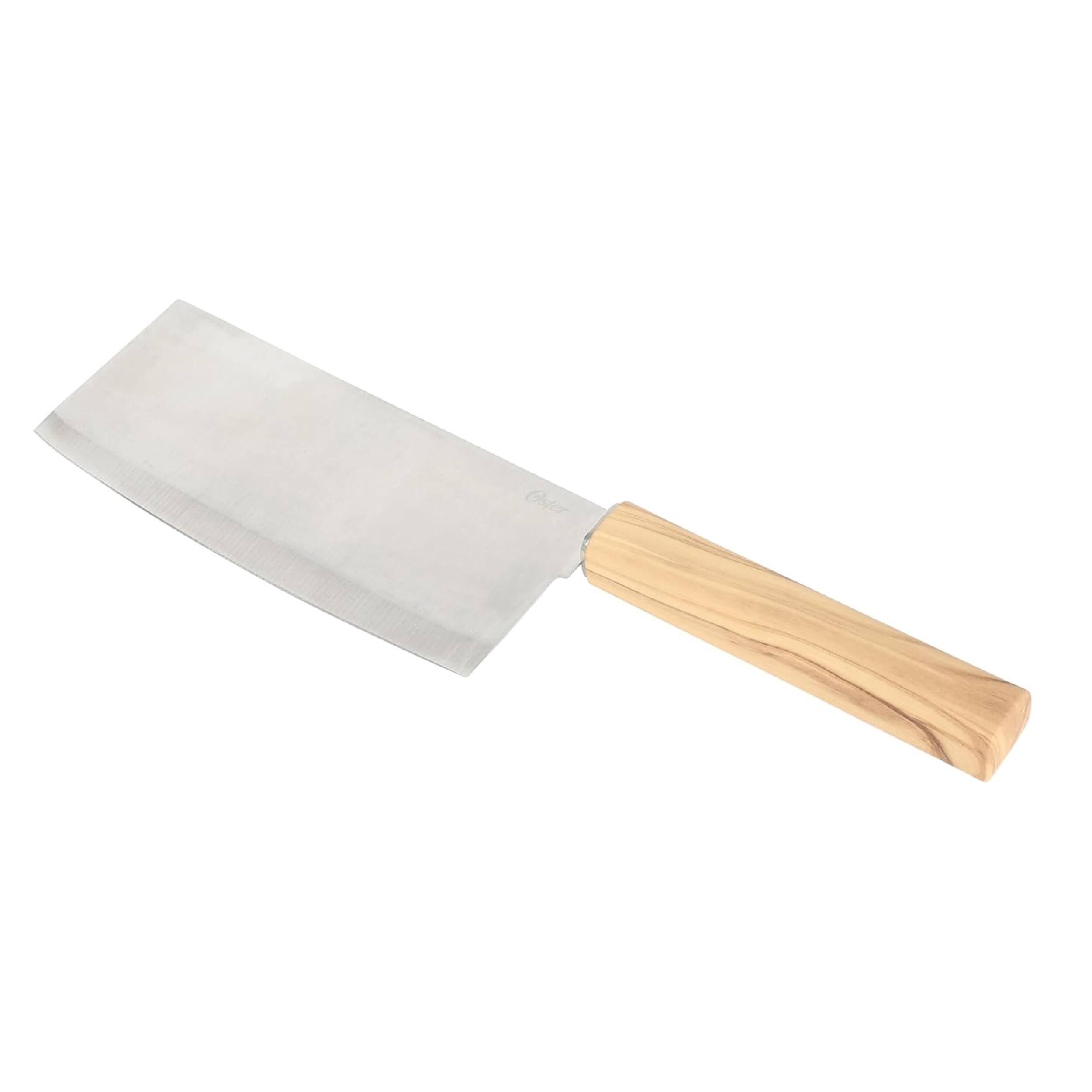 Alt View 1. Oster - Oster Huntingfield 2 Piece Stainless Steel Cleaver and Scissor Set with Faux Wood Handles.