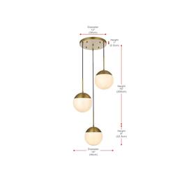Living District - Eclipse 18 Inch Pendant Frosted White Shade in Satin Gold - Satin Gold And Frosted White