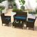 Alt View 3. Costway - Costway 8 PCS Patio Furniture Set with Washable Cushions and Tempered Glass Coffee Table - Blue.