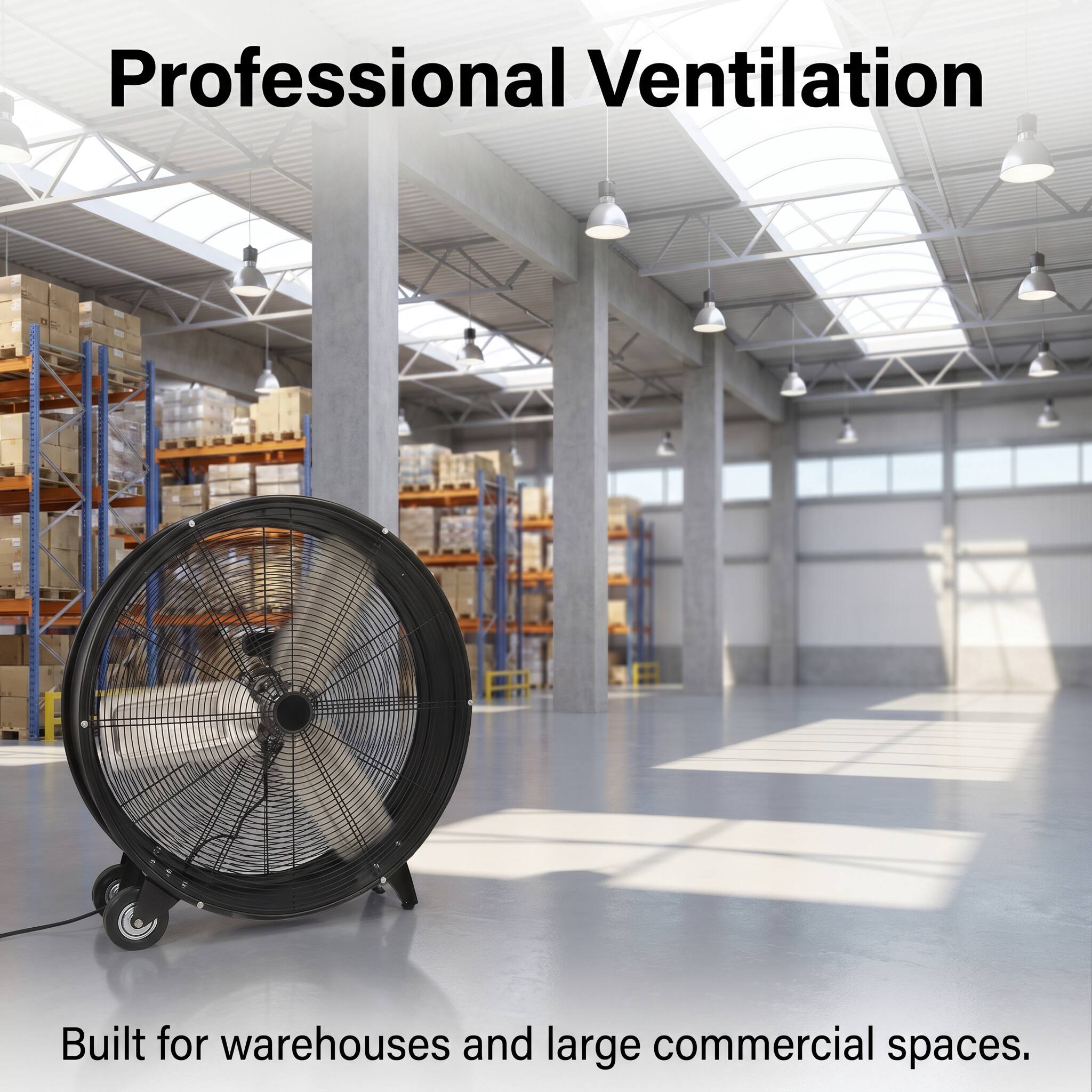 Professional Ventilation  
Built for warehouses and large commercial spaces.