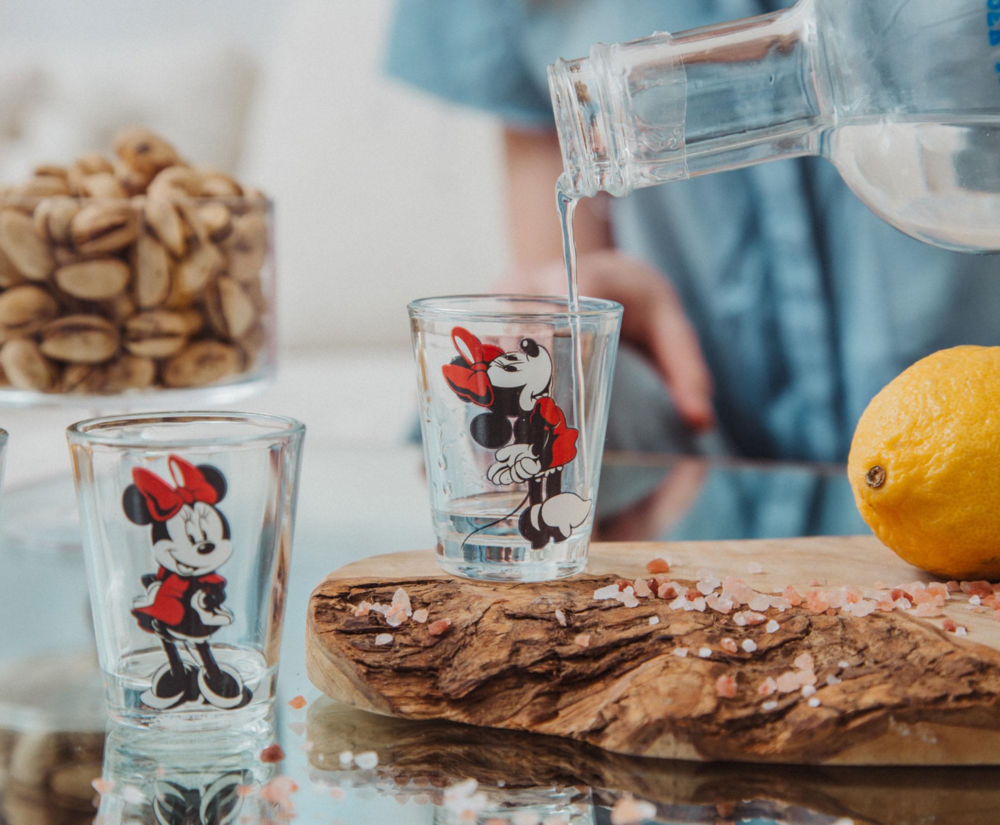 Alt View 2. Disney - Disney Classic Minnie Mouse 2-Ounce Mini Shot Glasses | Set of 4 - Red.
