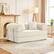 Alt View 3. KERDOM - 62'' Wide Corduroy Sleeper Sofa Bed, Convertible Loveseat Sofa With Pull-out Bed, Foldable Spliced Block Lounge Couch - Pearl White.