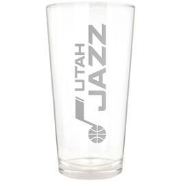 Great American Products - Utah Jazz Etched 16oz. Vertical Rally Cry Pint Glass - Multicolor