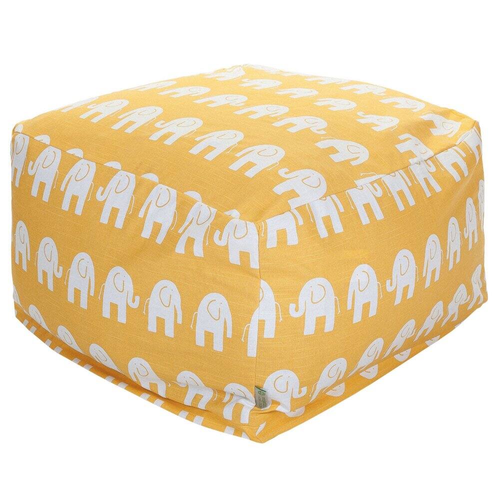 Front. Majestic Home - Ottoman Pouf Ellie Yellow - Yellow.