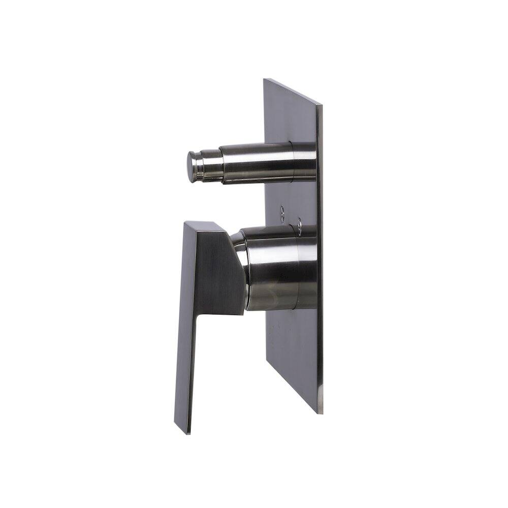 Left. Alfi - Brushed Nickel Shower Valve Mixer with Square Lever Handle and Diverter - Brushed Nickel.