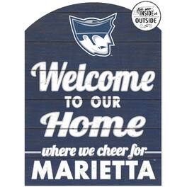 Jardine - Marietta College Pioneers 16'' x 22'' Indoor/Outdoor Marquee Sign - Navy