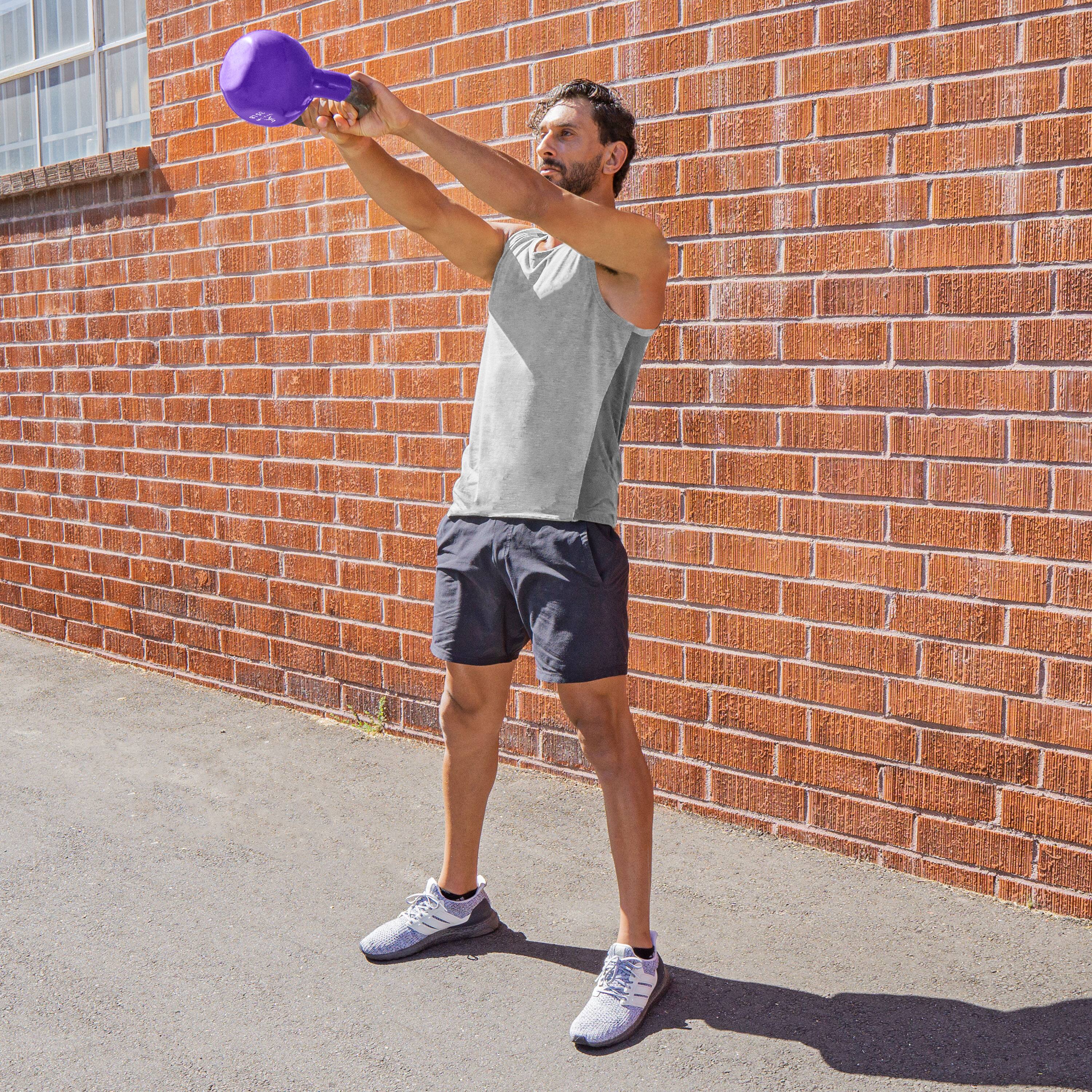 Alt View 1. ProsourceFit - ProsourceFit Vinyl Coated Iron Kettlebell, 35 lbs - Purple.