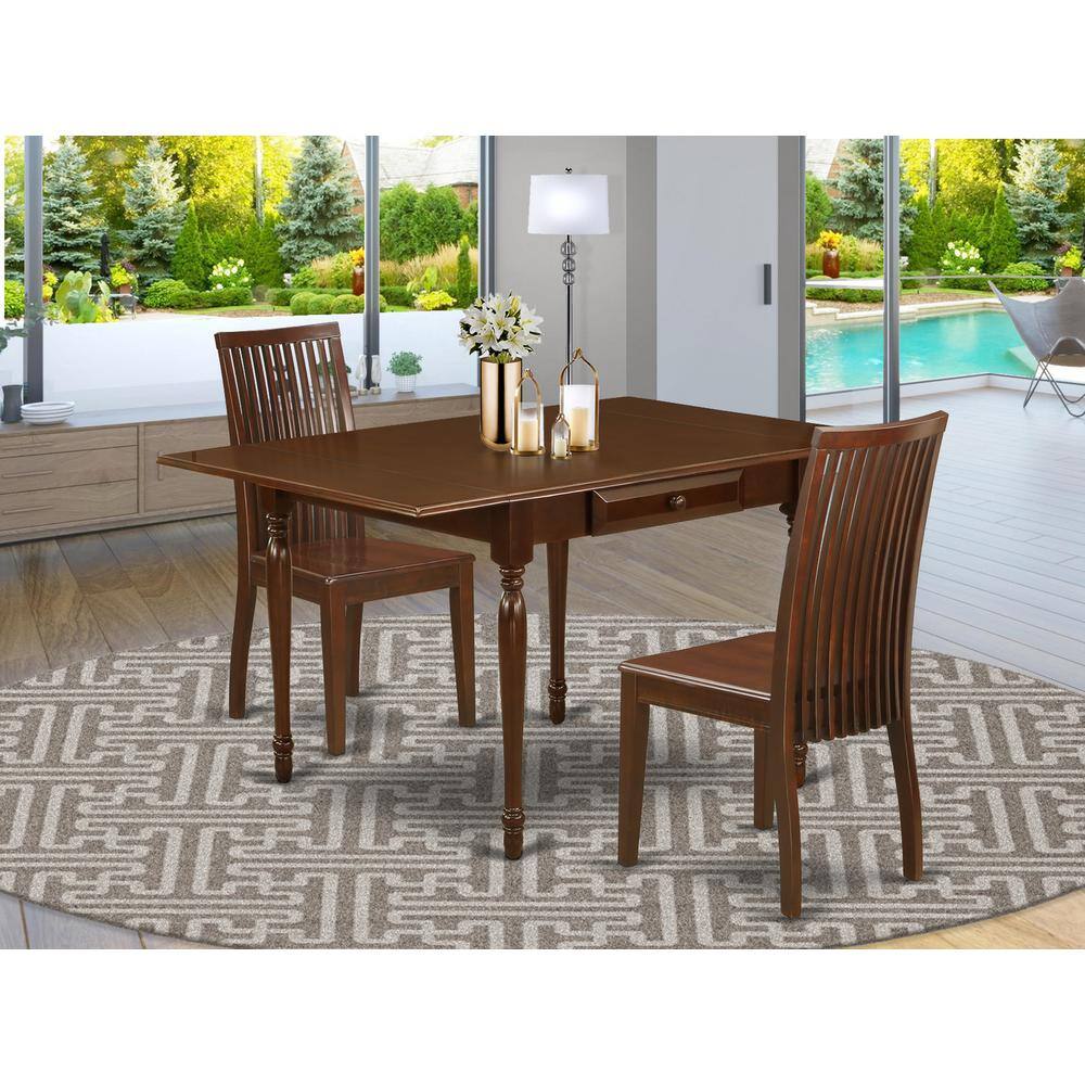 Angle. East West Furniture - Dining Room Set Mahogany - Brown.