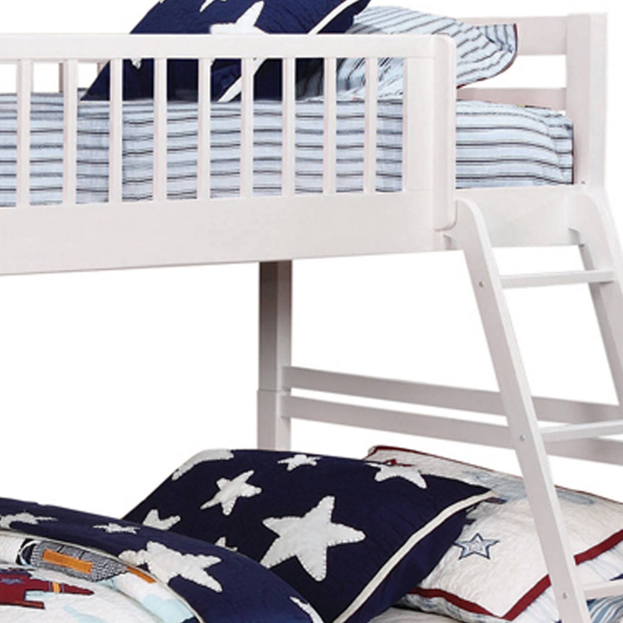 Alt View 2. Manhattan Lane - Wooden Twin Over Full Bunk Bed with Wheel Supported Bottom Drawers - White.