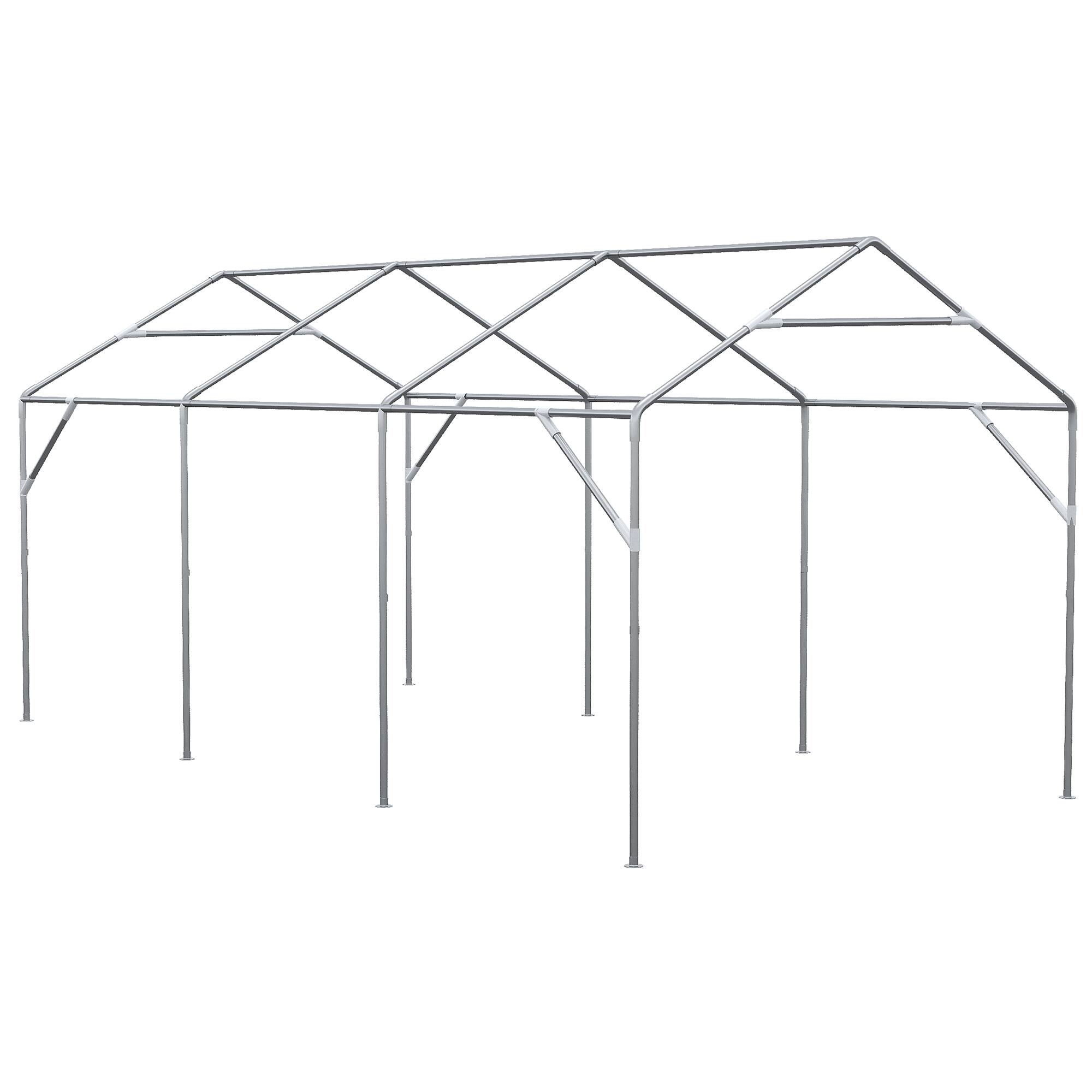 Alt View 7. Outsunny - 19.7' x 9.7' Heavy Duty Party Tent & Carport with Removable Sidewalls and Double Doors, Large Canopy Tent - White.