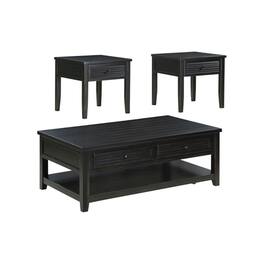 Coaster Co. of America - Concord 3-piece Coffee and End Table Set Distressed Java - Black