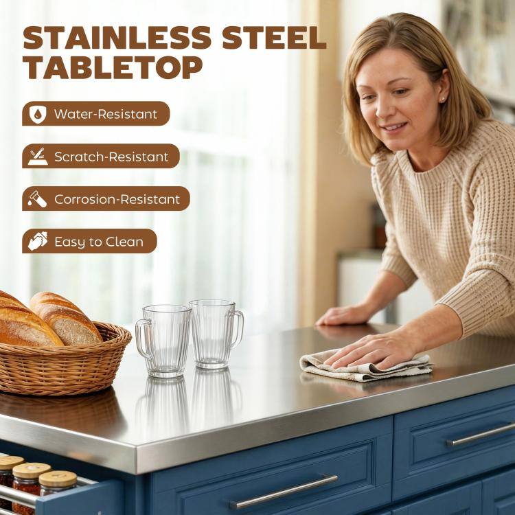 STAINLESS STEEL TABLETOP

- Water-Resistant
- Scratch-Resistant
- Corrosion-Resistant
- Easy to Clean
