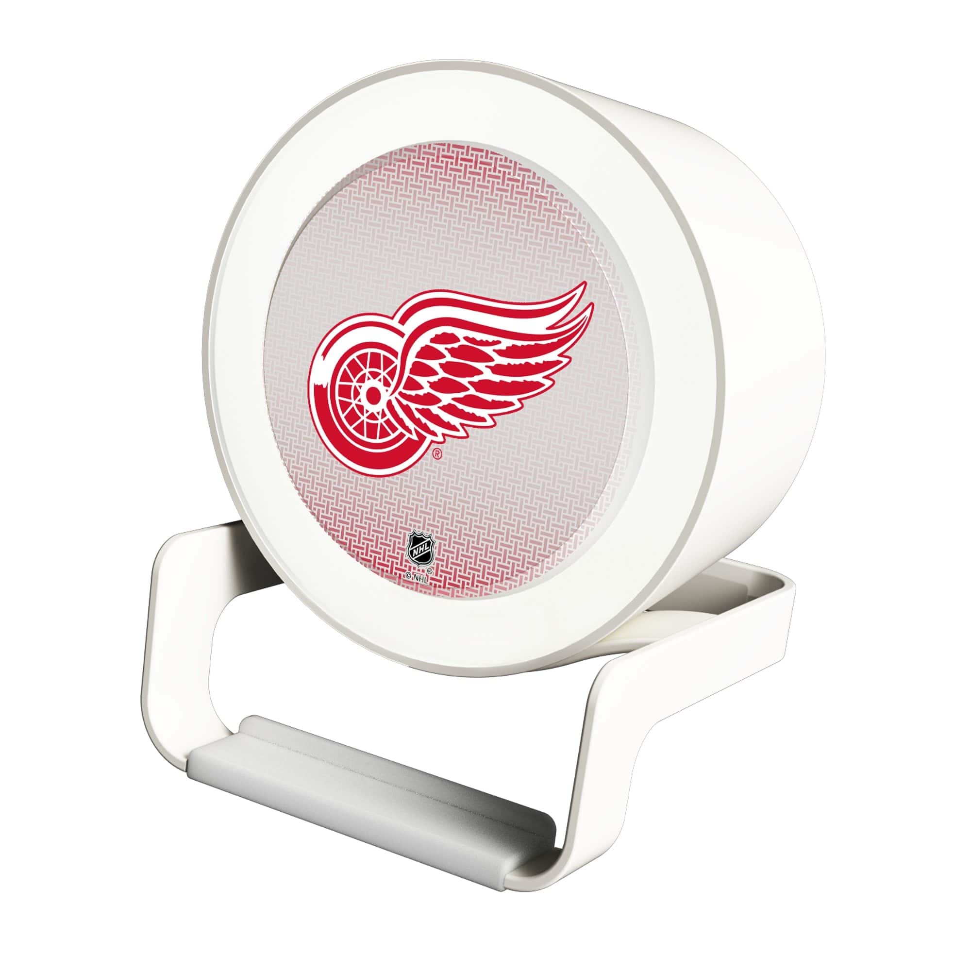 Front. Keyscaper - Detroit Red Wings Linen Print Nightlight Charger & Bluetooth Speaker - White.