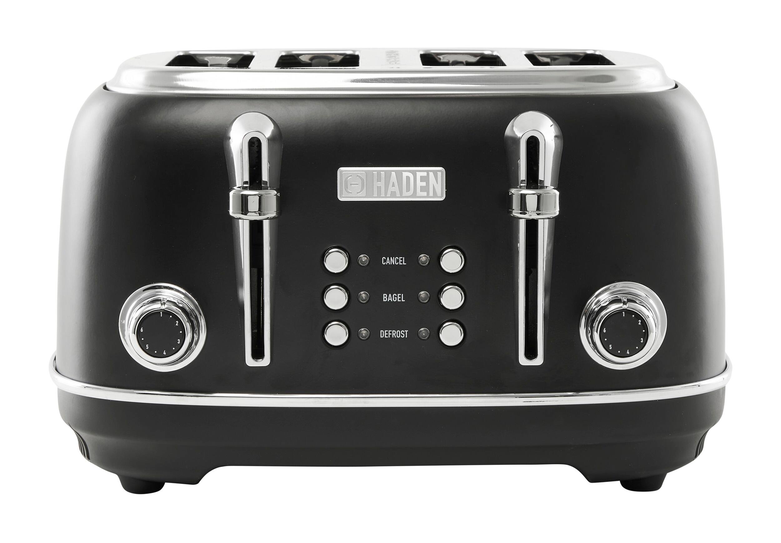 Front. Haden - Heritage 4 Slice Toaster - Black/Chrome.