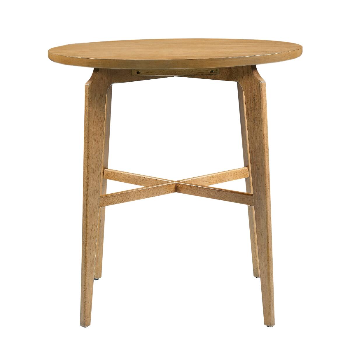 Back. Loheer - Loheer Round Bar Table Natural Wood Finish 36 Inch Bar Height for Kitchen or Home Bar - Natural.
