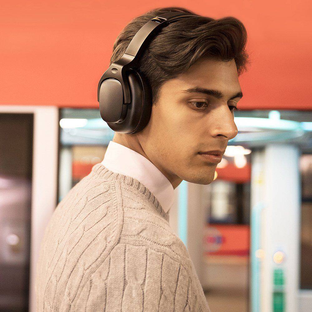 Alt View 1. COWIN - Wireless Hybrid Active Noise Cancelling Foldable Headphones - black.