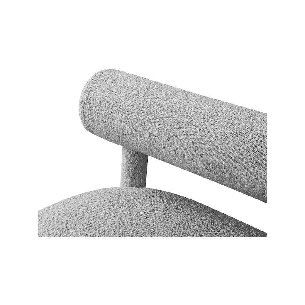 Alt View 2. Meridian Furniture - Parlor Grey Boucle Fabric Bench - Grey Boucle Fabric.