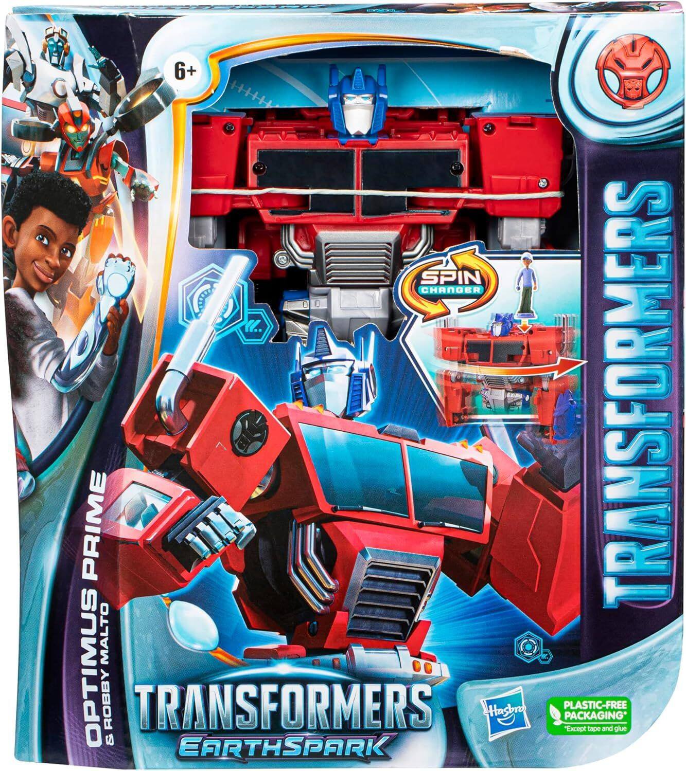 Transformers - Toys EarthSpark Spin Changer Optimus Prime 8-Inch Action Figure