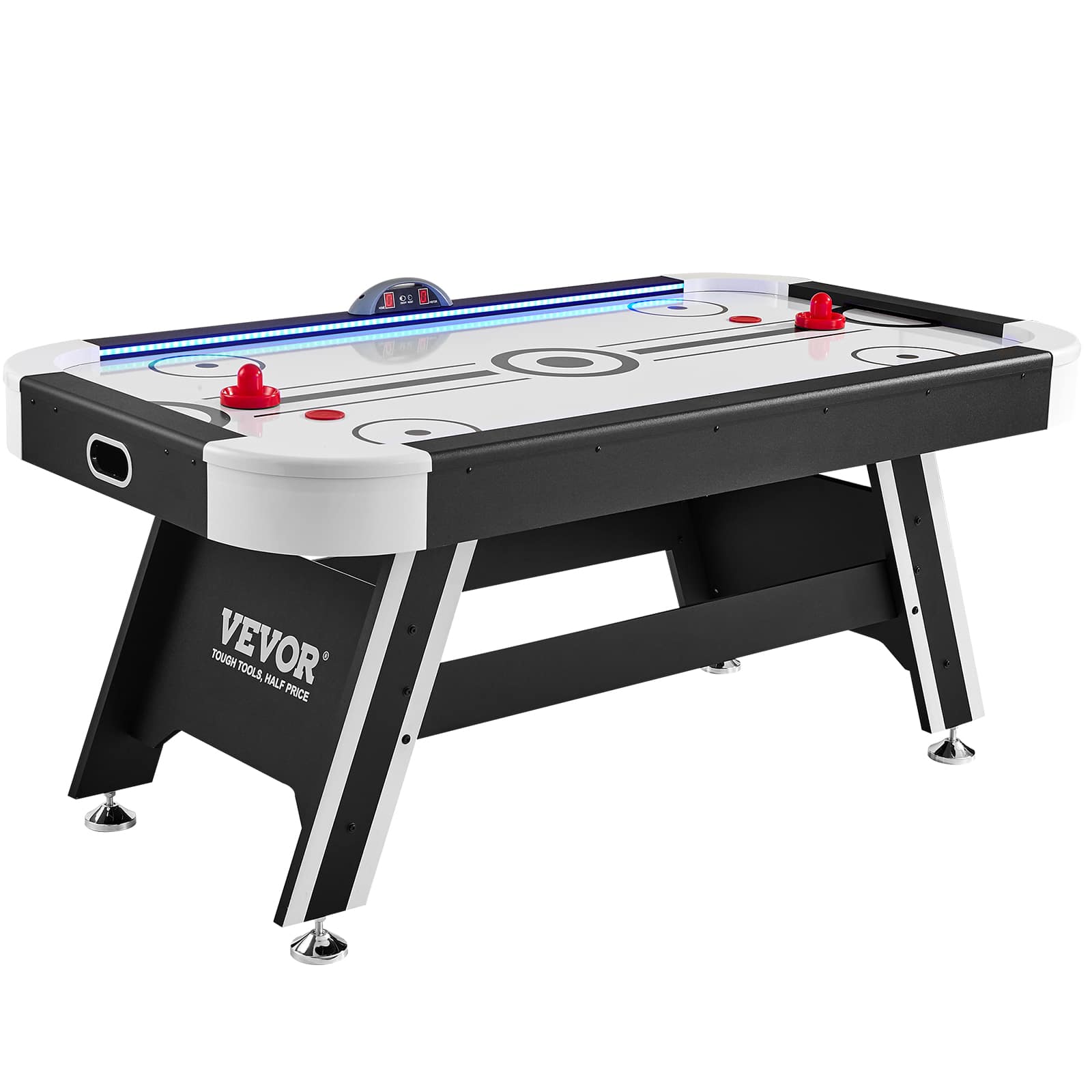 VEVOR - Air-Powered Hockey Table, 72" Indoor Hockey Table for Kids and Adults, LED Sports Hockey Game with 2 Pucks