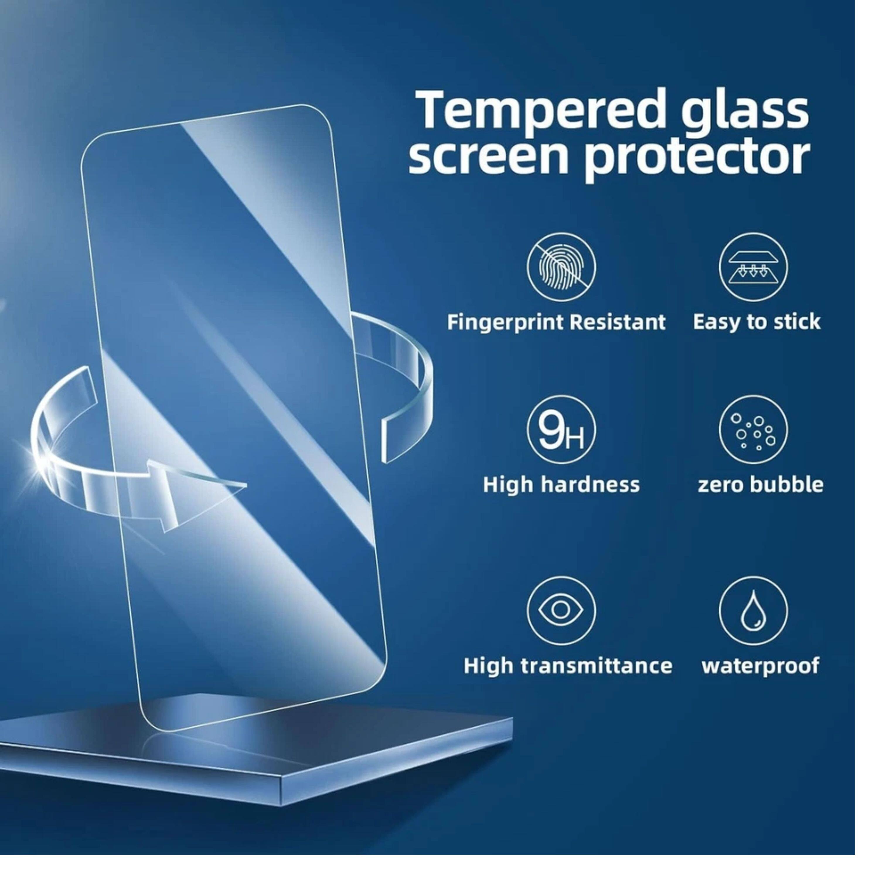 Tempered glass screen protector

- Fingerprint Resistant
- Easy to stick
- 9H High hardness
- Zero bubble
- High transmittance
- Waterproof