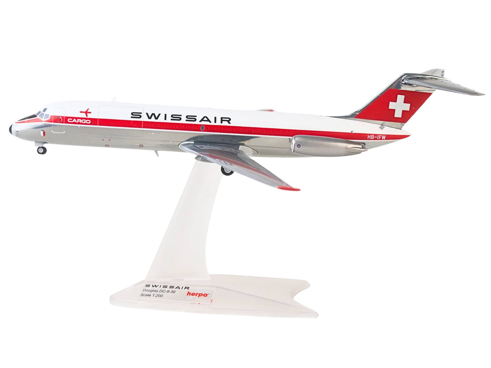 CARGO SWISSAIR orexe.e + HB-IFW SWISSAIR - Douglas DC-9-30 Scale 1:200 herpa