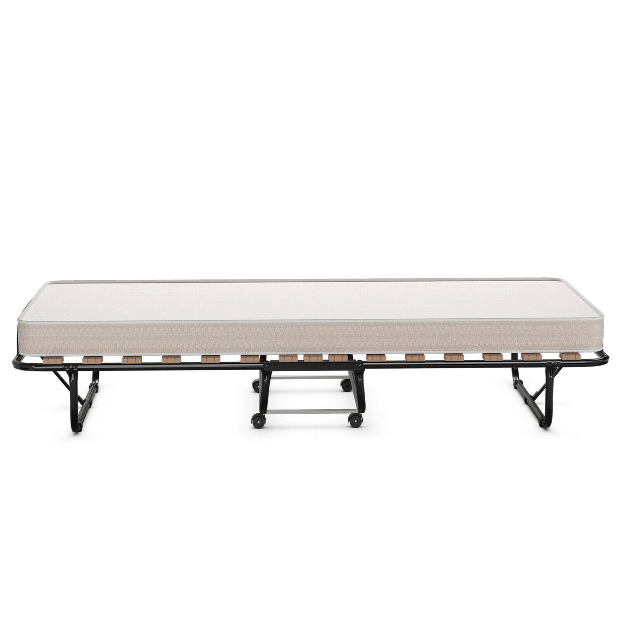 Alt View 9. Gymax - Gymax Folding Bed Rollaway Extra Guest W/ Memory Foam Mattress Made in Italy - Beige.