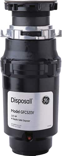 Front. GE - 1/2 HP Disposer - Black.