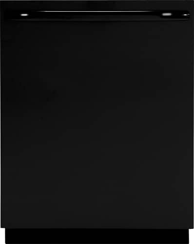 Front. GE - 24" Tall Tub Built-In Dishwasher with Stainless Steel Tub - Black.
