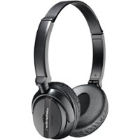 Audio-Technica - QuietPoint ATH-ANC20 Wired On-Ear Noise Cancelling Headphones - Black - Front_Zoom