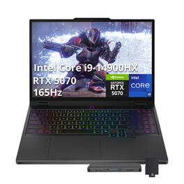 Lenovo - Legion5 15.1" WQXGA Gaming Laptop,Intel i9-14900HX,GeForce RTX 5070,64GB RAM,2TB SSD+288GB Dock,Win 11 - Black