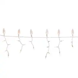 Celebrations - Platinum LED C9 Warm White 70 ct Icicle Christmas Lights 9 ft.