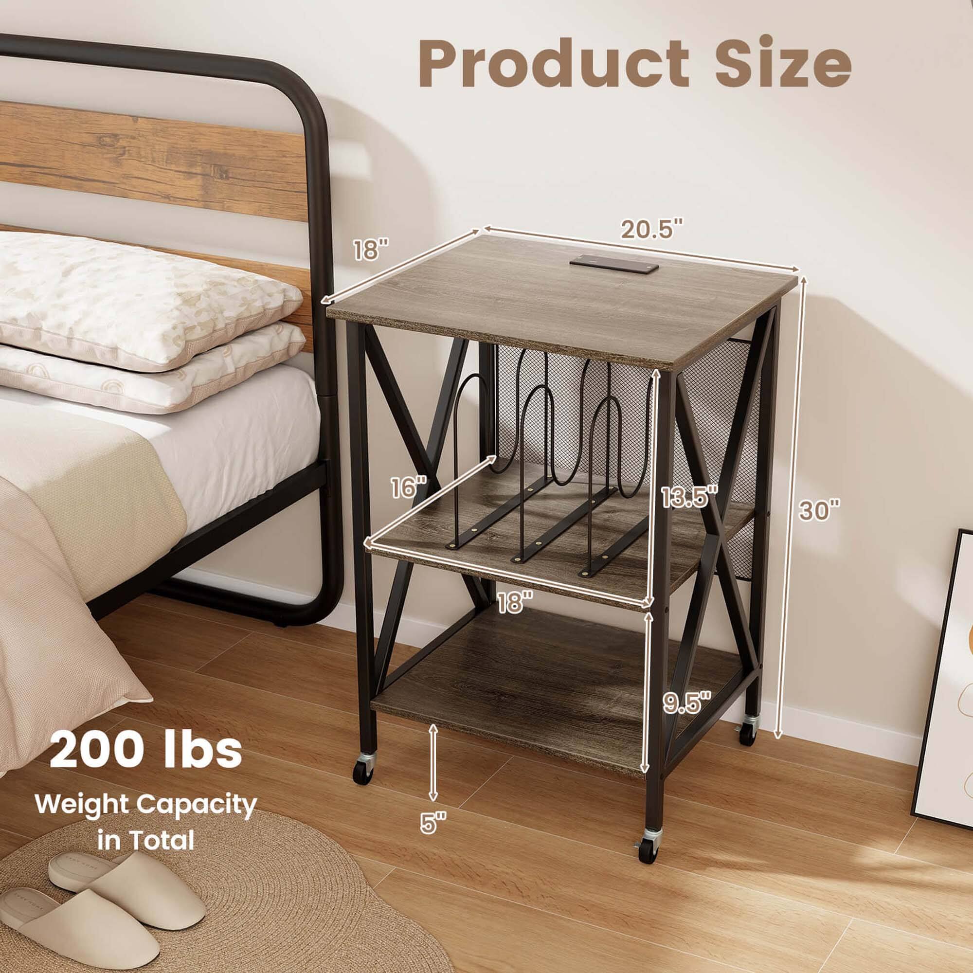 Product Size  
18" x 20.5" x 30"  
16" x 13.5" x 9.5"  
5" Height  

200 lbs Weight Capacity in Total