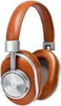 Angle. Master & Dynamic - MW60 Over-the-Ear Wireless Headphones - Silver Metal/Brown Leather.
