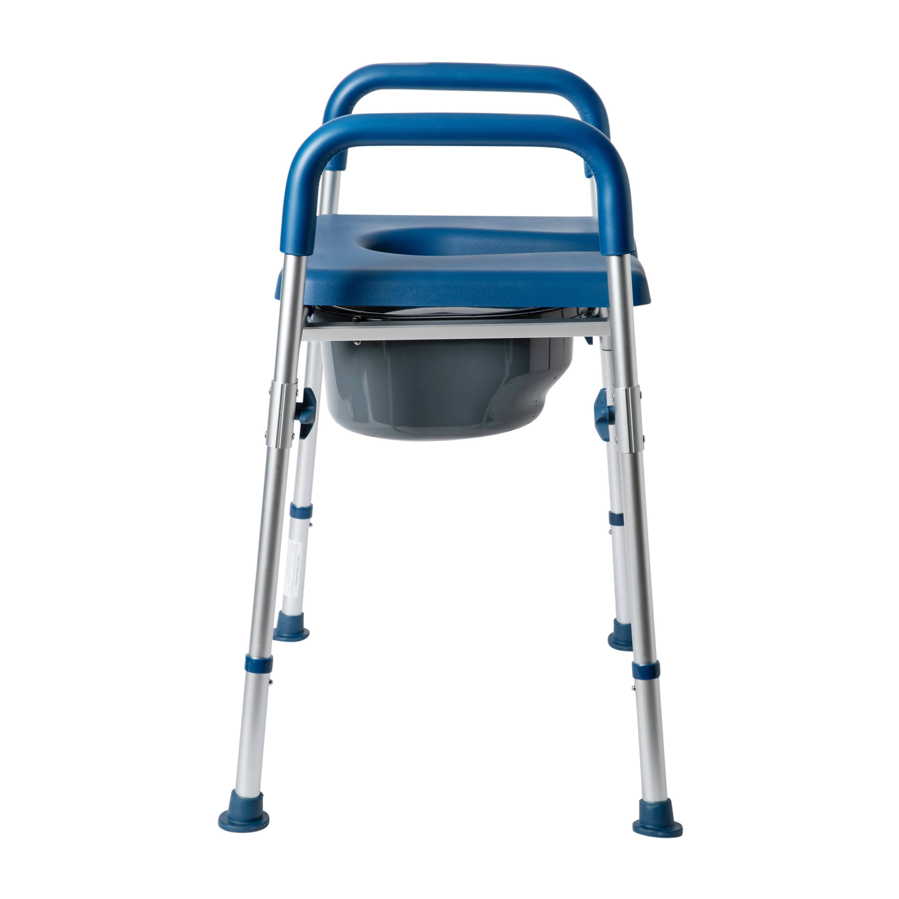 Alt View 7. Emma + Oliver - Height Adjustable Portable Heavy Duty Commode and Shower Chair - Blue.