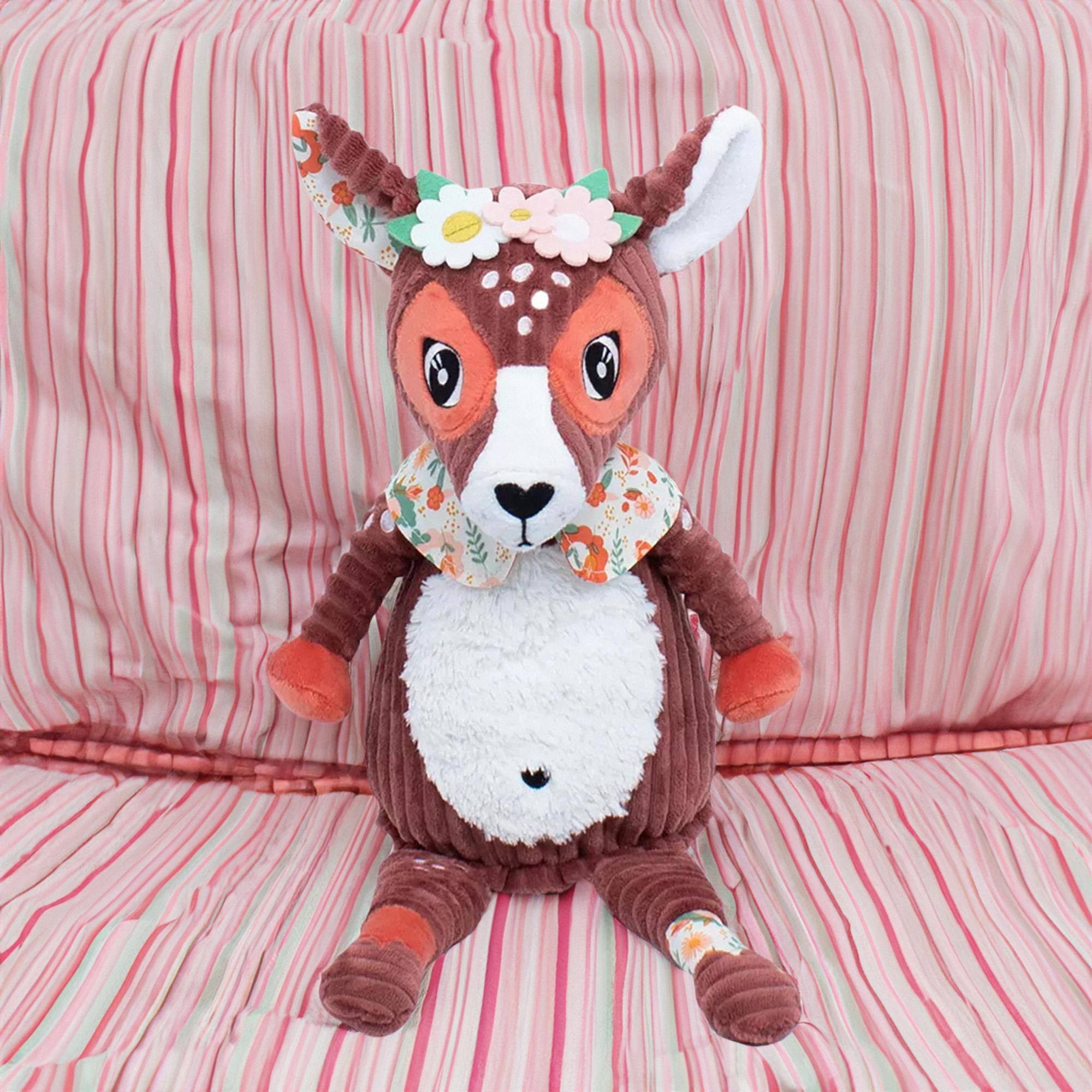 Alt View 3. TriAction Toys - Les Deglingos Original Plush | Melimelos the Deer - Brown.