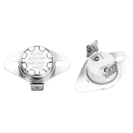Unique Bargains - KSD301 Thermostat 195°C/383°F 16A Normally Closed N.C Temperature Switch for Microwaves/Oven 2pcs Ceramic - Silver