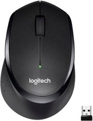 Logitech - M330 SILENT PLUS Wireless Optical Mouse with USB Nano Receiver - Black - Front_Zoom