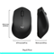 The image shows a black computer mouse with the Logitech logo on it. The mouse is placed next to a black mouse pad. The mouse is approximately 105.4 mm (4.14 in) in length, and the mouse pad is 38.4 mm (1.51 in) in length. The mouse weighs 78 g (2.75 oz).