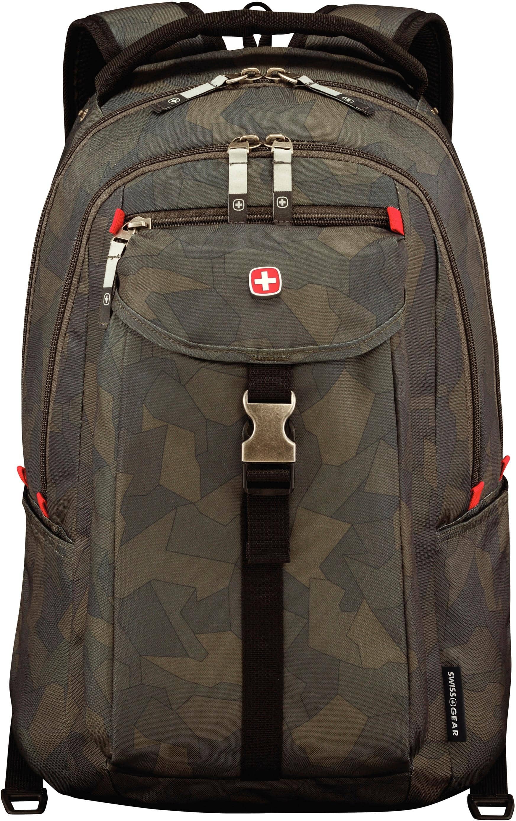 SwissGear - Chasma Laptop Backpack - Olive camo - Larger Front