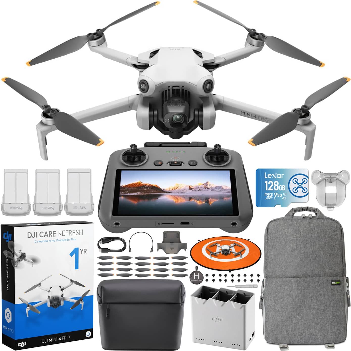 Mini 4 Pro Drone 4K HDR Fly More Combo + RC 2 Remote + DJI Care Refresh Bundle