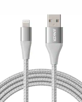 Anker - Powerline+ II Lightning Cable (6ft) - Silver