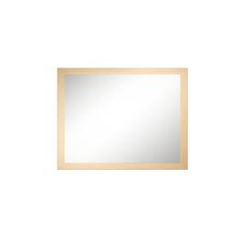 Boyel Living - 28 in W x 36 in L Dark Wood Grain Rectangular Slanted Edge Aluminum Framed Wall Bathroom Vanity Mirror