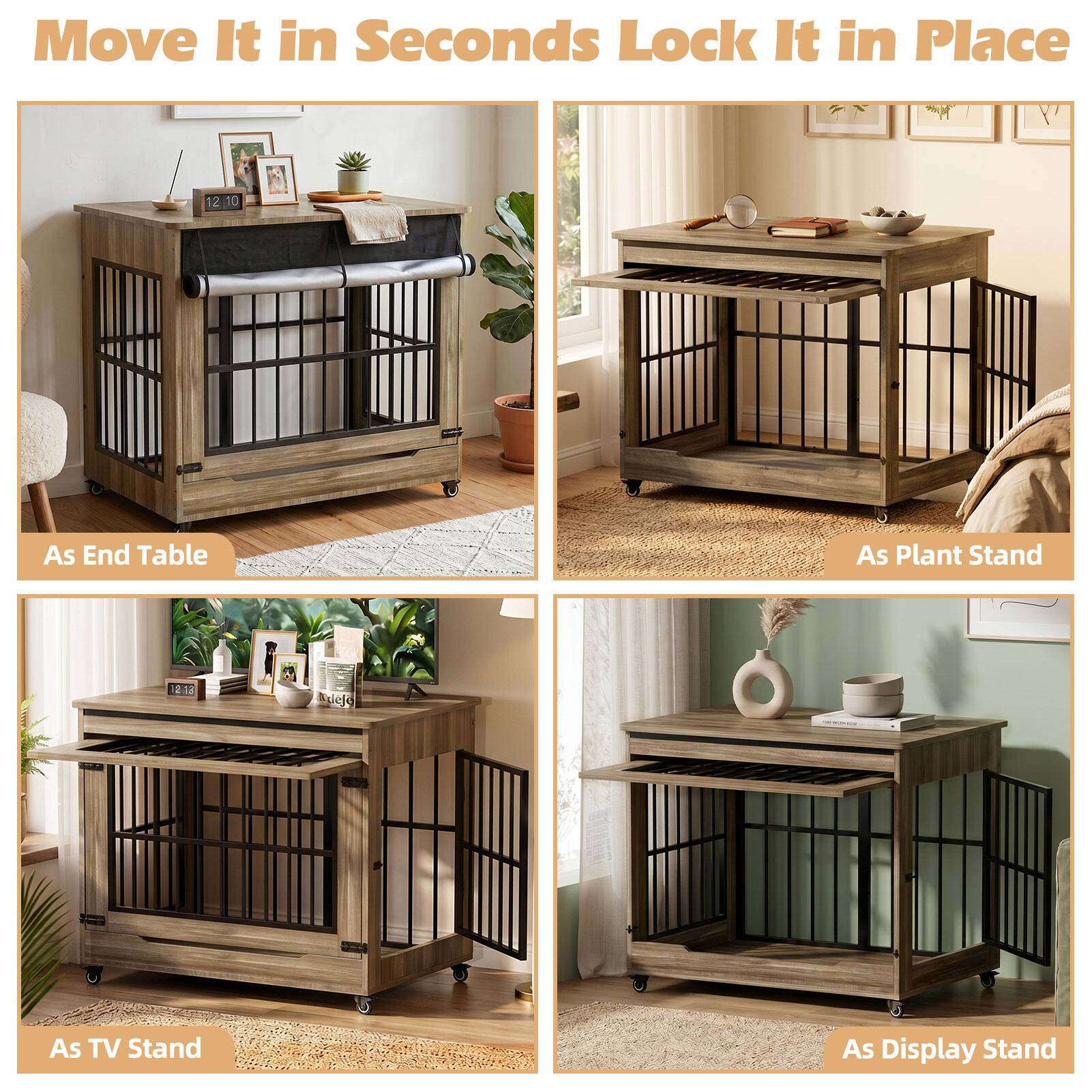 Move It in Seconds Lock It in Place

As End Table

As Plant Stand

As TV Stand

As Display Stand
