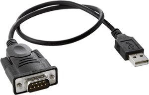 Insignia™ - 1.3' USB-to-RS-232 (DB9) PDA/Serial Adapter Cable, with Prolific Chipset - Black - Front_Zoom
