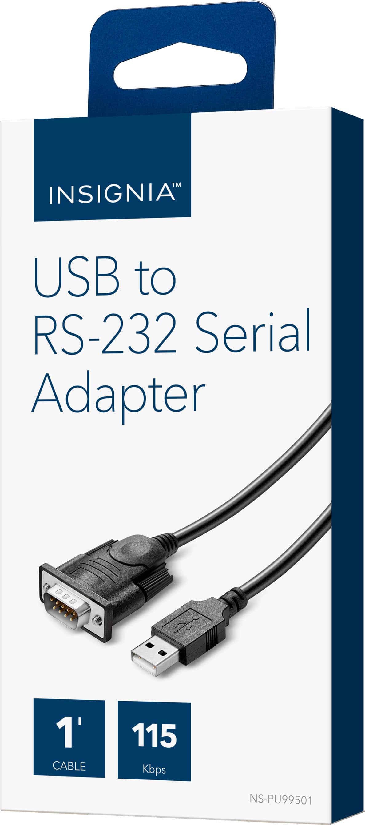 Alt View 1. Insignia™ - 1.3' USB-to-RS-232 (DB9) PDA/Serial Adapter Cable, with Prolific Chipset - Black.