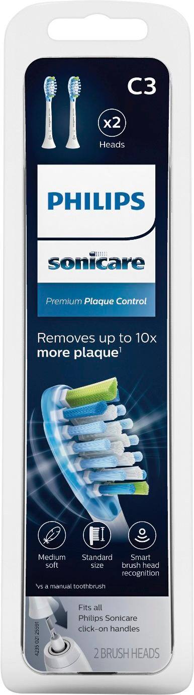 Alt View 14. Philips Sonicare - Premium Plaque Control Brush Heads (2-Pack) - White.